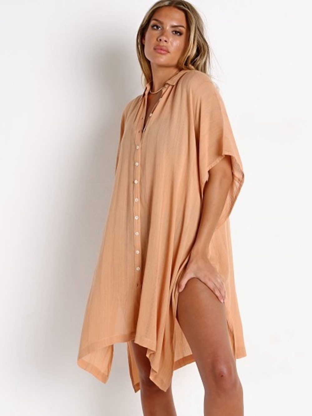 l*space Anita L Cover Up Color Toasted Light Orange Lightweight Travel Size M/L